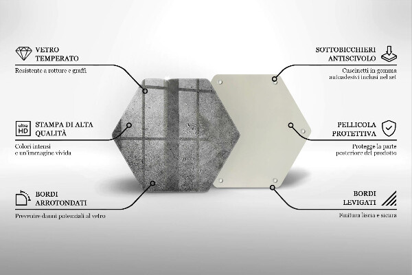 Skleněná krájecí deska Textura betonového kamene