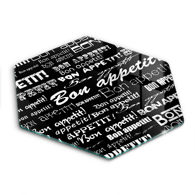 Skleněná deska do kuchyně Kuchyňské titulky bon appetit