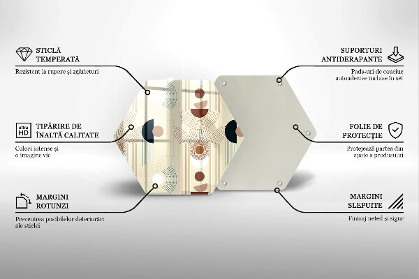 Skleněná deska do kuchyně Boho geometrické tvary