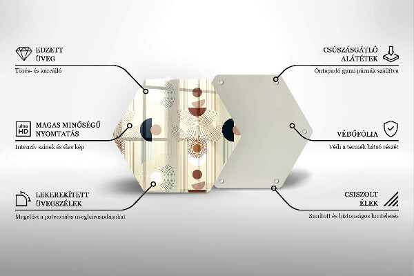 Skleněná deska do kuchyně Boho geometrické tvary