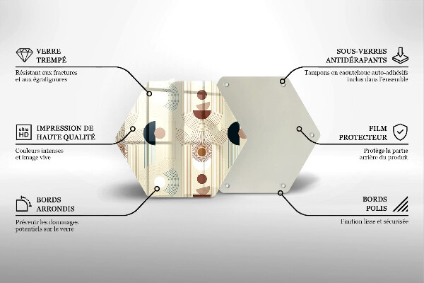 Skleněná deska do kuchyně Boho geometrické tvary
