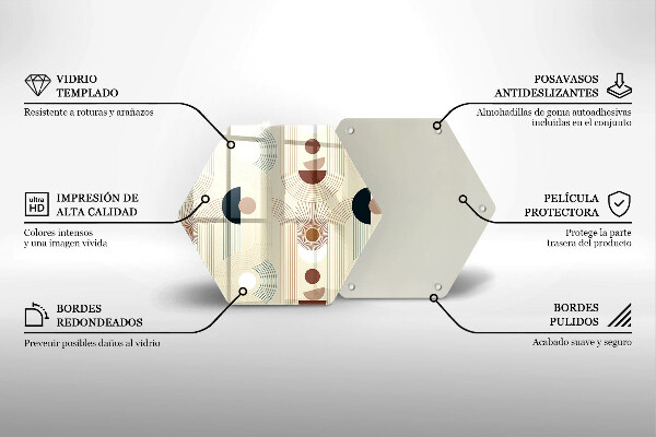 Skleněná deska do kuchyně Boho geometrické tvary