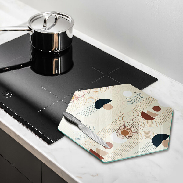 Skleněná deska do kuchyně Boho geometrické tvary