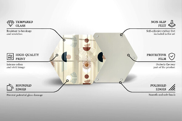 Skleněná deska do kuchyně Boho geometrické tvary