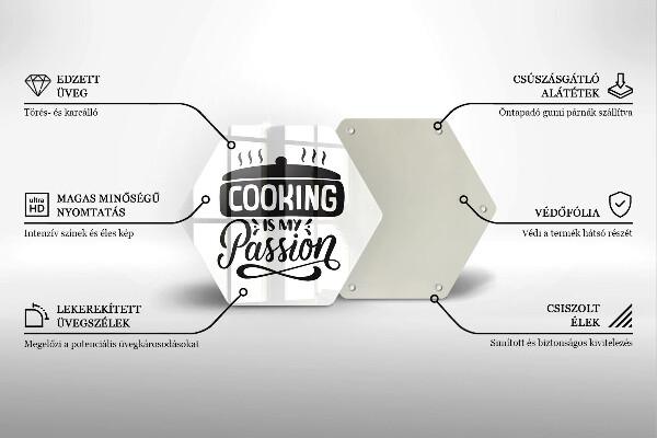 Skleněná deska do kuchyně Cooking is my passion