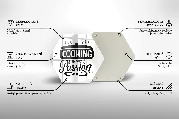 Skleněná deska do kuchyně Cooking is my passion