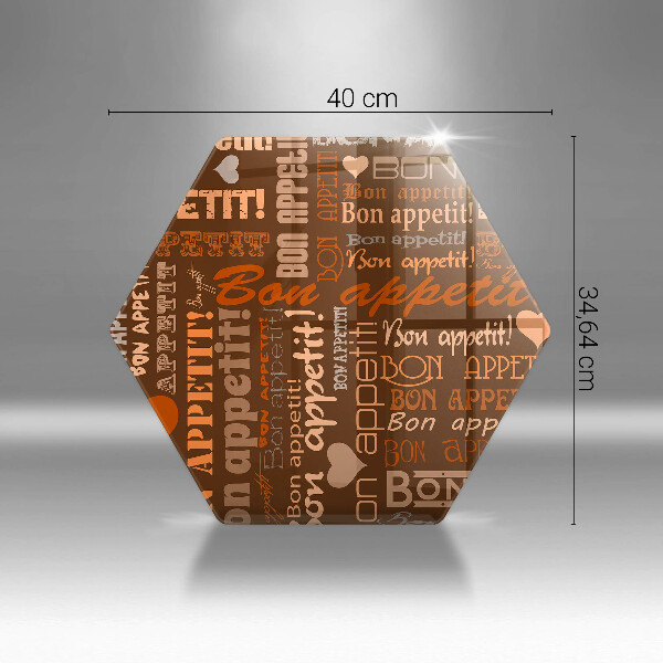 Skleněná deska do kuchyně Titulky bon appetit