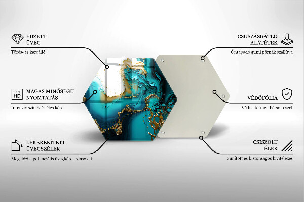 Skleněná deska do kuchyně Tyrkysová abstrakce