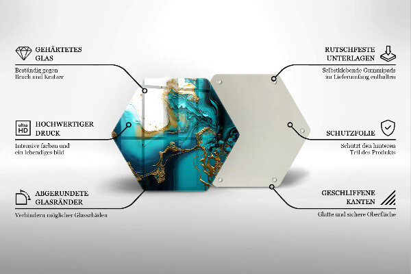 Skleněná deska do kuchyně Tyrkysová abstrakce