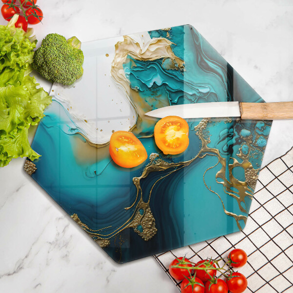 Skleněná deska do kuchyně Tyrkysová abstrakce