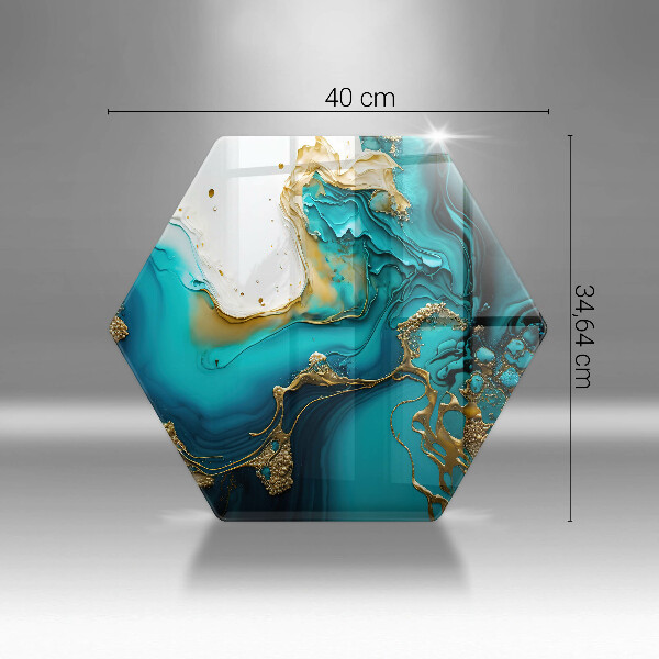 Skleněná deska do kuchyně Tyrkysová abstrakce