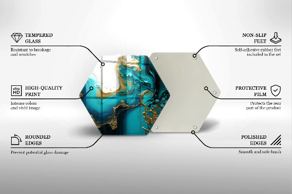 Skleněná deska do kuchyně Tyrkysová abstrakce