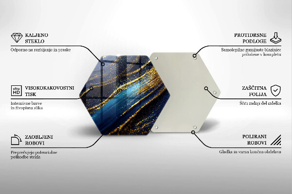 Skleněná deska do kuchyně Námořnická modrá abstrakce
