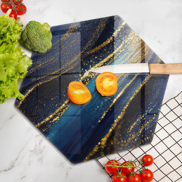 Skleněná deska do kuchyně Námořnická modrá abstrakce