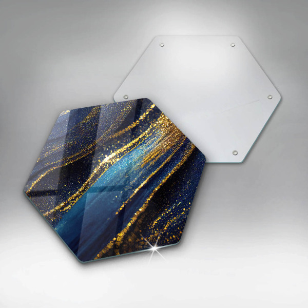 Skleněná deska do kuchyně Námořnická modrá abstrakce