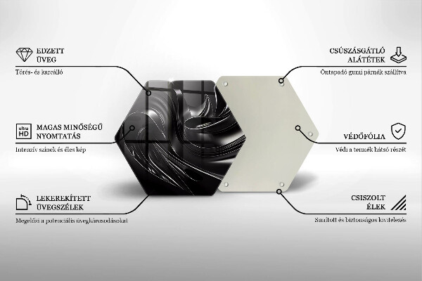 Skleněná deska do kuchyně Abstraktní černá hmota