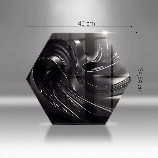 Skleněná deska do kuchyně Abstraktní černá hmota