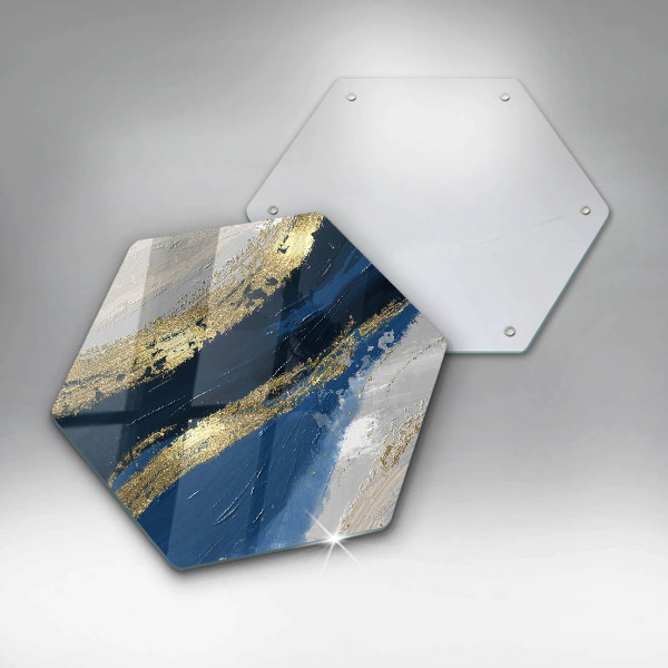 Skleněná deska do kuchyně Textura se zlatem