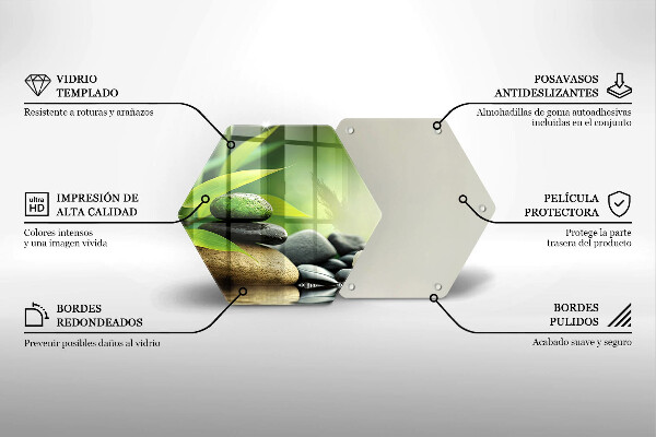 Skleněná deska do kuchyně Zen bambusové kameny