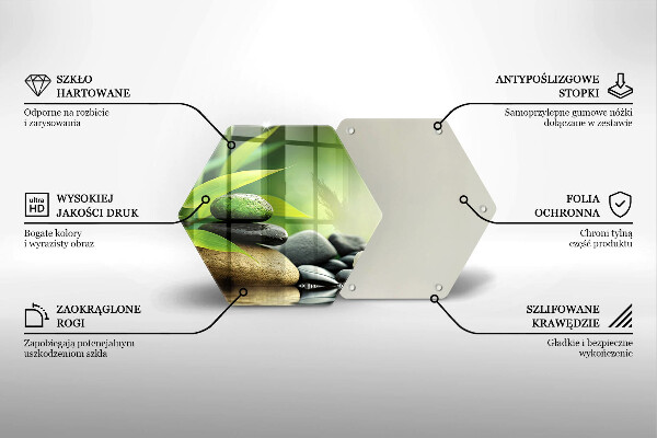 Skleněná deska do kuchyně Zen bambusové kameny