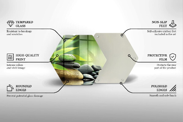 Skleněná deska do kuchyně Zen bambusové kameny