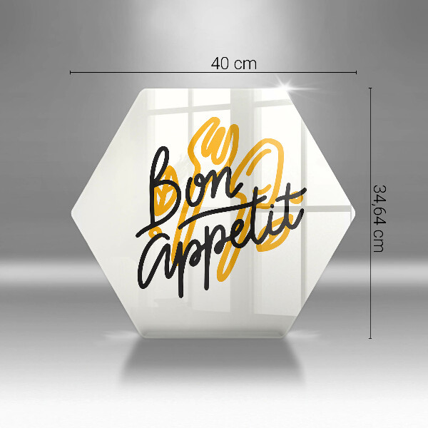 Skleněná deska do kuchyně Bon appetit nápis
