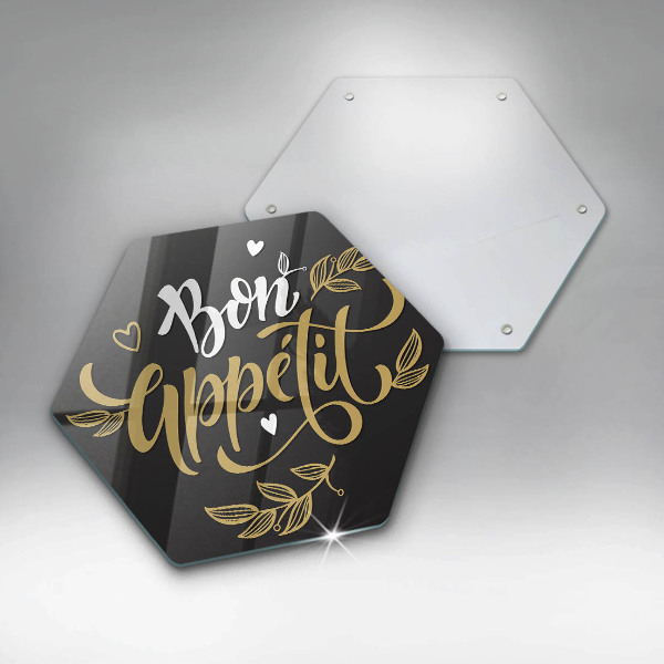 Skleněná deska do kuchyně Bon appetit nápis
