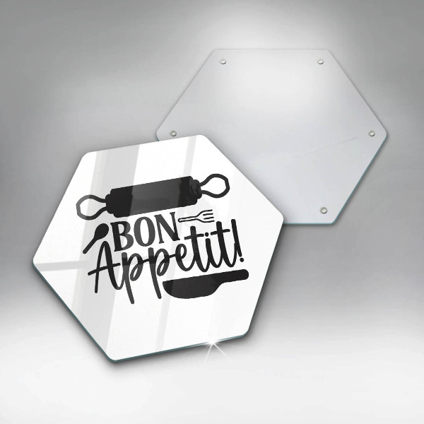 Skleněná deska do kuchyně Bon appetit nápis