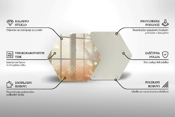 Skleněná deska do kuchyně Sněhové vločky