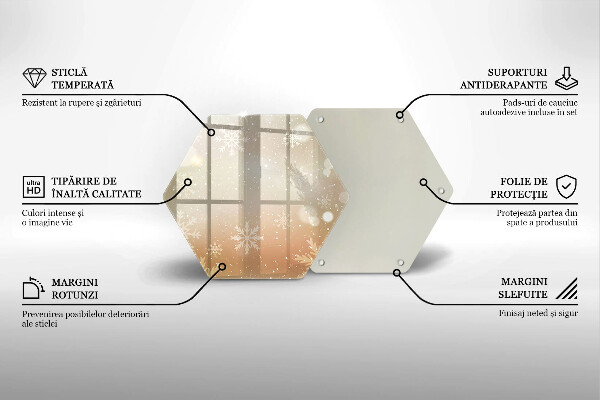 Skleněná deska do kuchyně Sněhové vločky