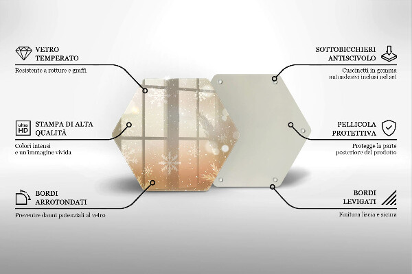 Skleněná deska do kuchyně Sněhové vločky