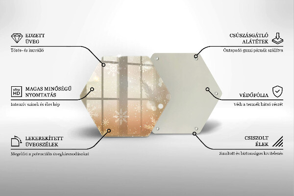 Skleněná deska do kuchyně Sněhové vločky