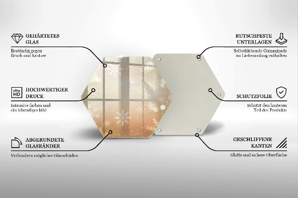 Skleněná deska do kuchyně Sněhové vločky