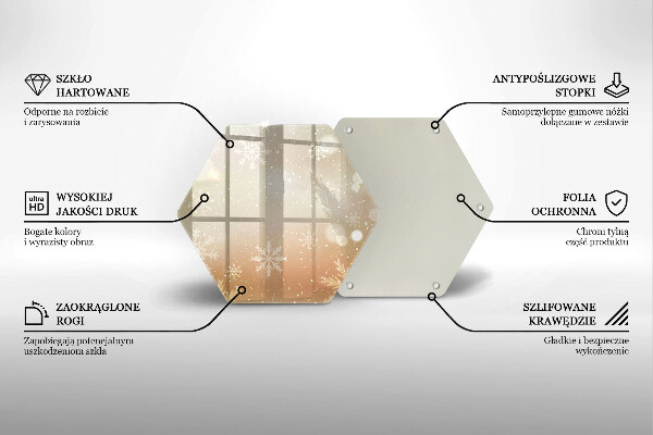 Skleněná deska do kuchyně Sněhové vločky