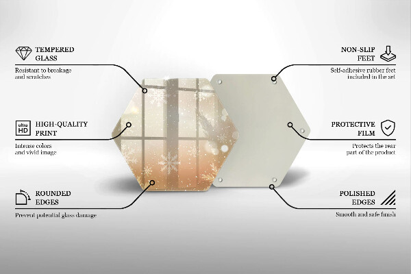 Skleněná deska do kuchyně Sněhové vločky