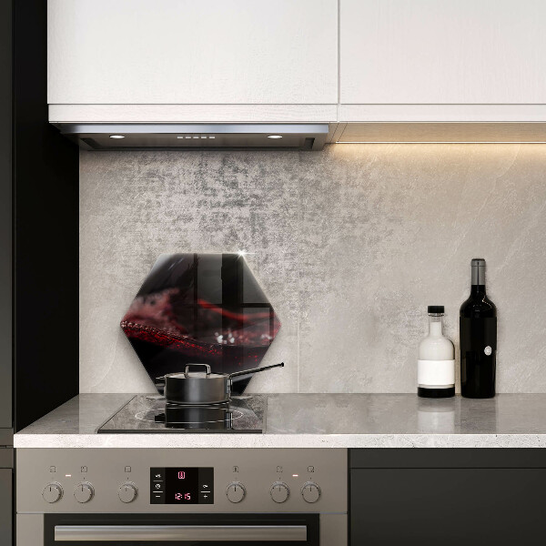 Skleněná deska do kuchyně Červené víno ve sklenici