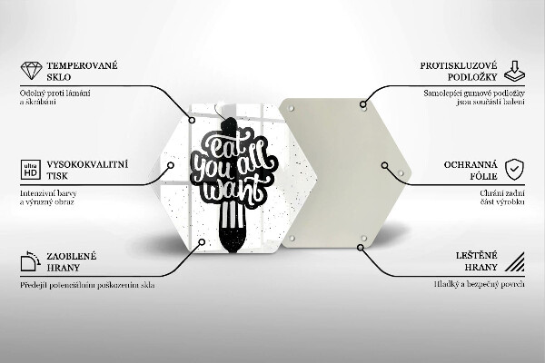 Skleněná deska do kuchyně Nápis eat all you want