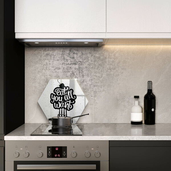 Skleněná deska do kuchyně Nápis eat all you want