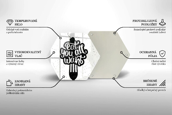 Skleněná deska do kuchyně Nápis eat all you want