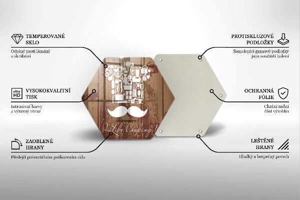 Skleněná deska do kuchyně I like cooking