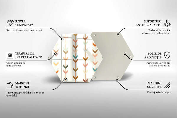 Skleněná deska do kuchyně Geometrické prvky