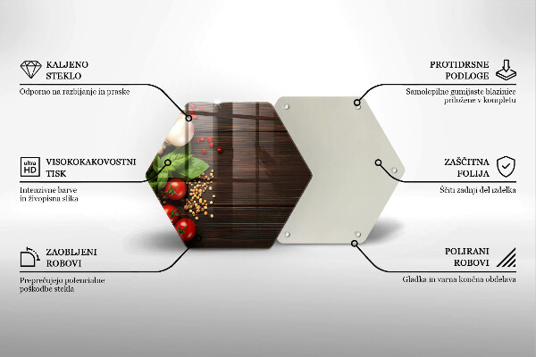 Skleněná deska do kuchyně Zelenina na stole