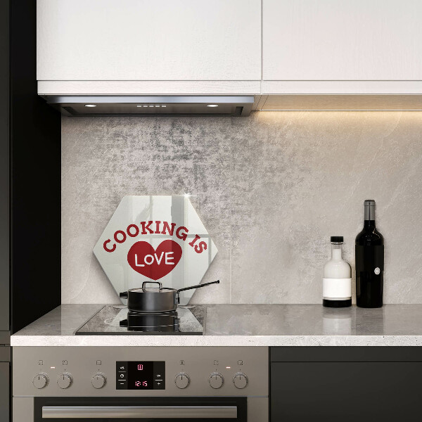 Skleněná deska do kuchyně Cooking is love