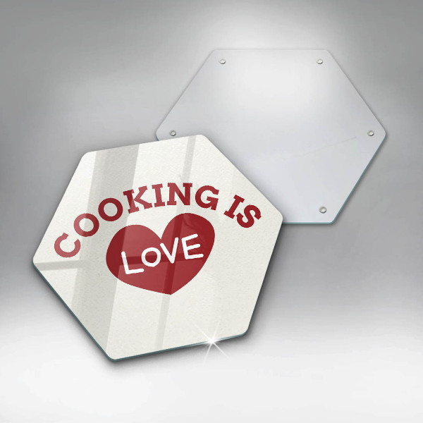 Skleněná deska do kuchyně Cooking is love