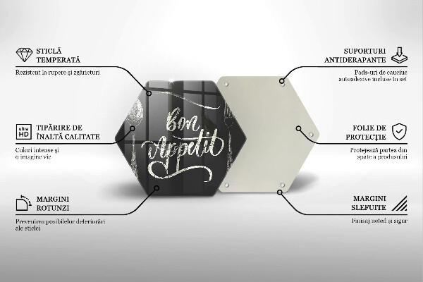 Skleněná deska do kuchyně Bon appetit nápis