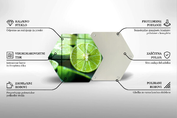 Skleněná deska do kuchyně Limetkový citrus
