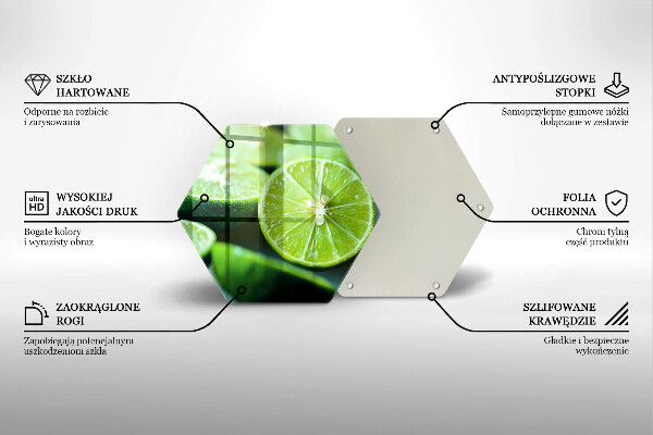 Skleněná deska do kuchyně Limetkový citrus