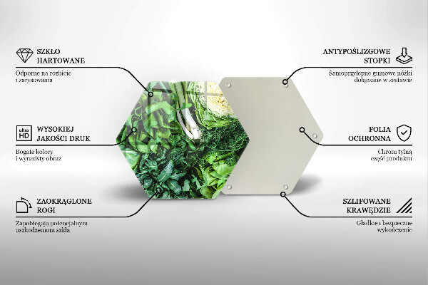 Skleněné krájecí prkénko Zelená zelenina