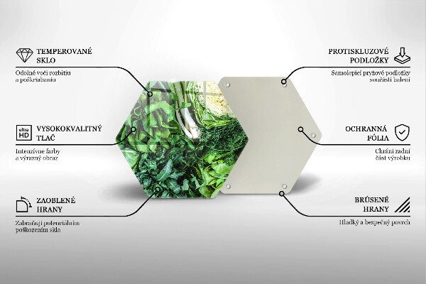 Skleněné krájecí prkénko Zelená zelenina