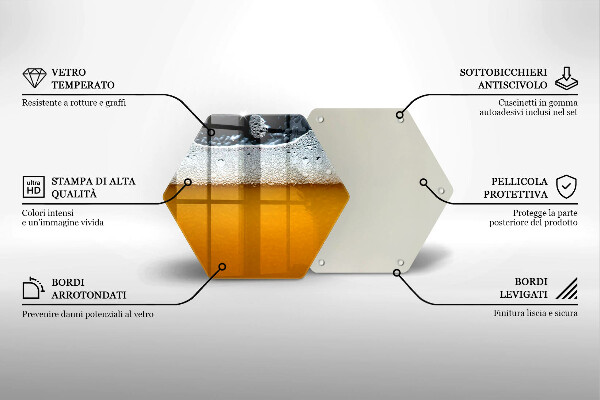 Skleněné krájecí prkénko Pijte pivní pěnu